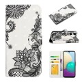 For Samsung Galaxy A04e Oil Embossed 3D Drawing Leather Phone Case(Lace Flower)