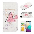 For Samsung Galaxy A04e Oil Embossed 3D Drawing Leather Phone Case(Triangular Marble)