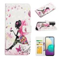 For Samsung Galaxy A04s Oil Embossed 3D Drawing Leather Phone Case(Flower Fairy)
