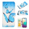 For Samsung Galaxy A23 Oil Embossed 3D Drawing Leather Phone Case(3 Butterflies)