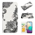 For Samsung Galaxy A23 Oil Embossed 3D Drawing Leather Phone Case(Lace Flower)