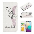 For Samsung Galaxy A23 Oil Embossed 3D Drawing Leather Phone Case(Feather)