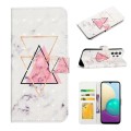 For Samsung Galaxy A23 Oil Embossed 3D Drawing Leather Phone Case(Triangular Marble)