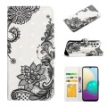 For Samsung Galaxy A33 Oil Embossed 3D Drawing Leather Phone Case(Lace Flower)