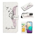 For Samsung Galaxy A03 164mm Oil Embossed 3D Drawing Leather Phone Case(Feather)