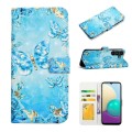 For Samsung Galaxy A13 4G Oil Embossed 3D Drawing Leather Phone Case(Blue Butterflies)