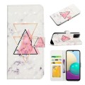 For Samsung Galaxy A41 Oil Embossed 3D Drawing Leather Phone Case(Triangular Marble)