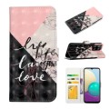 For Samsung Galaxy A22 4G Oil Embossed 3D Drawing Leather Phone Case(Stitching Marble)