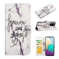 For Samsung Galaxy A22 4G Oil Embossed 3D Drawing Leather Phone Case(Words Marble)