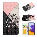 For Samsung Galaxy A22 5G Oil Embossed 3D Drawing Leather Phone Case(Stitching Marble)