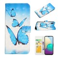 For Samsung Galaxy A02 Oil Embossed 3D Drawing Leather Phone Case(3 Butterflies)