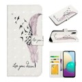 For Samsung Galaxy A02 Oil Embossed 3D Drawing Leather Phone Case(Feather)