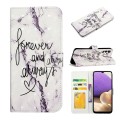 For Samsung Galaxy A32 5G Oil Embossed 3D Drawing Leather Phone Case(Words Marble)