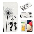 For Samsung Galaxy A02s 164mm Oil Embossed 3D Drawing Leather Phone Case(Couple Dandelion)