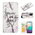 For Samsung Galaxy A42 5G Oil Embossed 3D Drawing Leather Phone Case(Words Marble)
