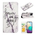 For Samsung Galaxy A21s Oil Embossed 3D Drawing Leather Phone Case(Words Marble)