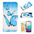 For Samsung Galaxy A20e Oil Embossed 3D Drawing Leather Phone Case(3 Butterflies)