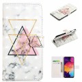 For Samsung Galaxy A40 Oil Embossed 3D Drawing Leather Phone Case(Triangular Marble)