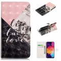 For Samsung Galaxy A20 / A30 Oil Embossed 3D Drawing Leather Phone Case(Stitching Marble)