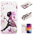 For Samsung Galaxy A20 / A30 Oil Embossed 3D Drawing Leather Phone Case(Flower Fairy)