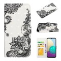 For Samsung Galaxy A20 / A30 Oil Embossed 3D Drawing Leather Phone Case(Lace Flower)