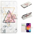 For Samsung Galaxy A20 / A30 Oil Embossed 3D Drawing Leather Phone Case(Triangular Marble)