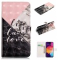 For Samsung Galaxy A70 Oil Embossed 3D Drawing Leather Phone Case(Stitching Marble)
