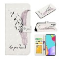 For Samsung Galaxy A82 Oil Embossed 3D Drawing Leather Phone Case(Feather)