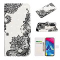 For Samsung Galaxy A10 / M10 Oil Embossed 3D Drawing Leather Phone Case(Lace Flower)