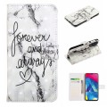 For Samsung Galaxy A10 / M10 Oil Embossed 3D Drawing Leather Phone Case(Words Marble)