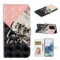 For Samsung Galaxy S20 Ultra Oil Embossed 3D Drawing Leather Phone Case(Stitching Marble)