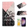 For Samsung Galaxy S23+ 5G Oil Embossed 3D Drawing Leather Phone Case(Stitching Marble)
