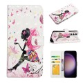 For Samsung Galaxy S23+ 5G Oil Embossed 3D Drawing Leather Phone Case(Flower Fairy)