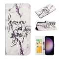 For Samsung Galaxy S23+ 5G Oil Embossed 3D Drawing Leather Phone Case(Words Marble)