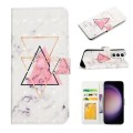 For Samsung Galaxy S23+ 5G Oil Embossed 3D Drawing Leather Phone Case(Triangular Marble)