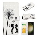 For Samsung Galaxy S23 Ultra 5G Oil Embossed 3D Drawing Leather Phone Case(Couple Dandelion)
