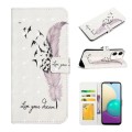 For Samsung Galaxy A05 Oil Embossed 3D Drawing Leather Phone Case(Feather)