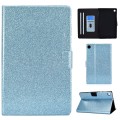 For Samsung Galaxy Tab A9 Glitter Powder Leather Tablet Case(Blue)