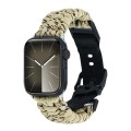 For Apple Watch SE 2023 44mm Paracord Plain Braided Webbing Buckle Watch Band(Khaki Camouflage)