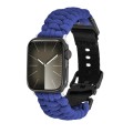 For Apple Watch SE 2023 40mm Paracord Plain Braided Webbing Buckle Watch Band(Blue)