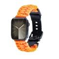 For Apple Watch SE 2023 40mm Paracord Plain Braided Webbing Buckle Watch Band(Orange)