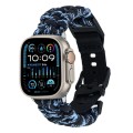 For Apple Watch Ultra 2 49mm Paracord Plain Braided Webbing Buckle Watch Band(Black Blue)