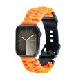 For Apple Watch Series 8 41mm Paracord Plain Braided Webbing Buckle Watch Band(Orange)