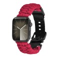 For Apple Watch SE 40mm Paracord Plain Braided Webbing Buckle Watch Band(Red)