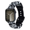 For Apple Watch SE 40mm Paracord Plain Braided Webbing Buckle Watch Band(Black White)