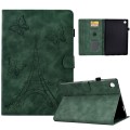 For Samsung Galaxy Tab A9+ Embossed Tower Flip Leather Tablet Case with Sleep / Wake-up Function(Gre