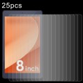 For LUCA TE084 M4V1-B 8.0 25pcs 0.3mm 9H Explosion-proof Tempered Tablet Glass Film