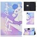 For Samsung Galaxy Tab A9 Electric Pressed Colored Drawing Flip Leather Tablet Case(Pink Horse)