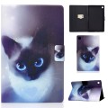 For Samsung Galaxy Tab A9 Electric Pressed Colored Drawing Leather Tablet Case(Blue Eyed Cat)