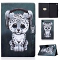 For Samsung Galaxy Tab A9 Electric Pressed Colored Drawing Leather Tablet Case(Music Leopard)